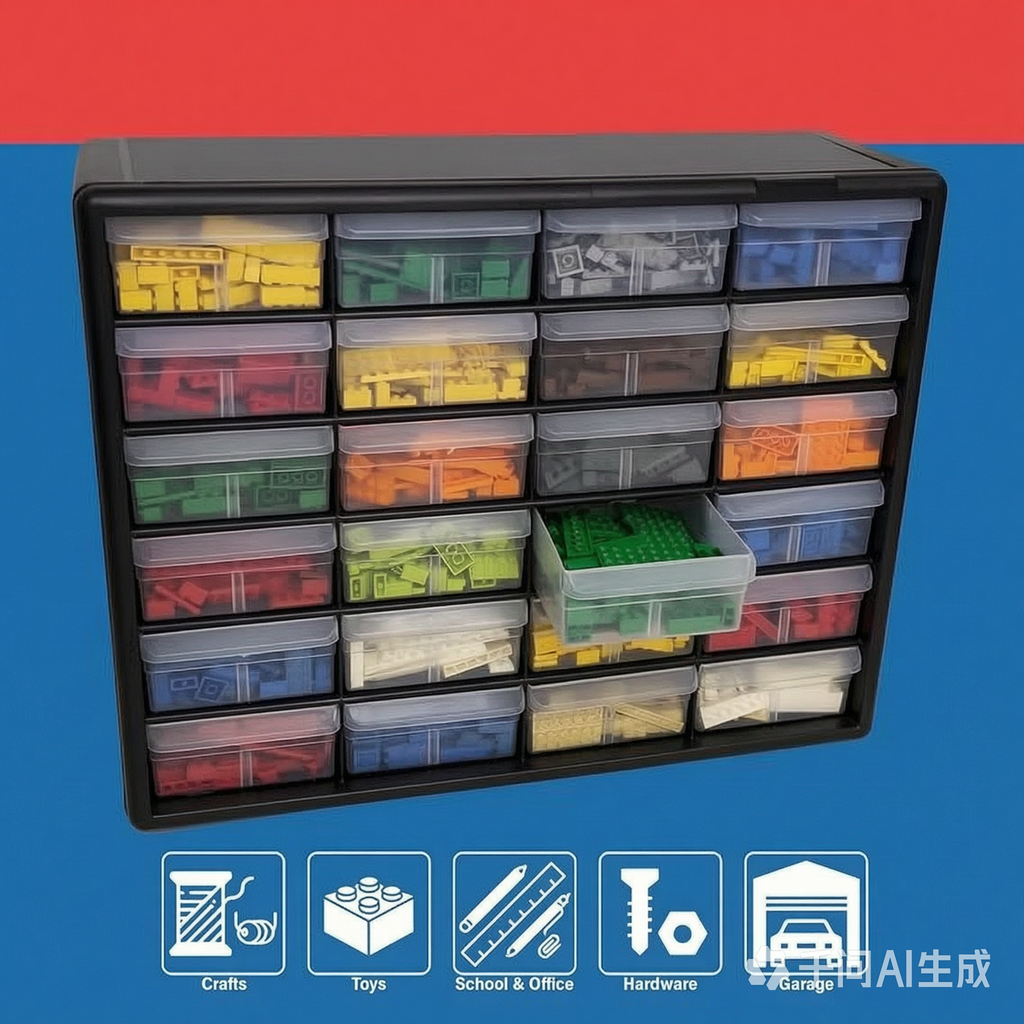 Storage Organizer Box with Lid, Multi-Purpose Plastic Storage Bin, Dustproof Organizer for Closet, Kitchen, Bathroom, Office, Desktop Organization
