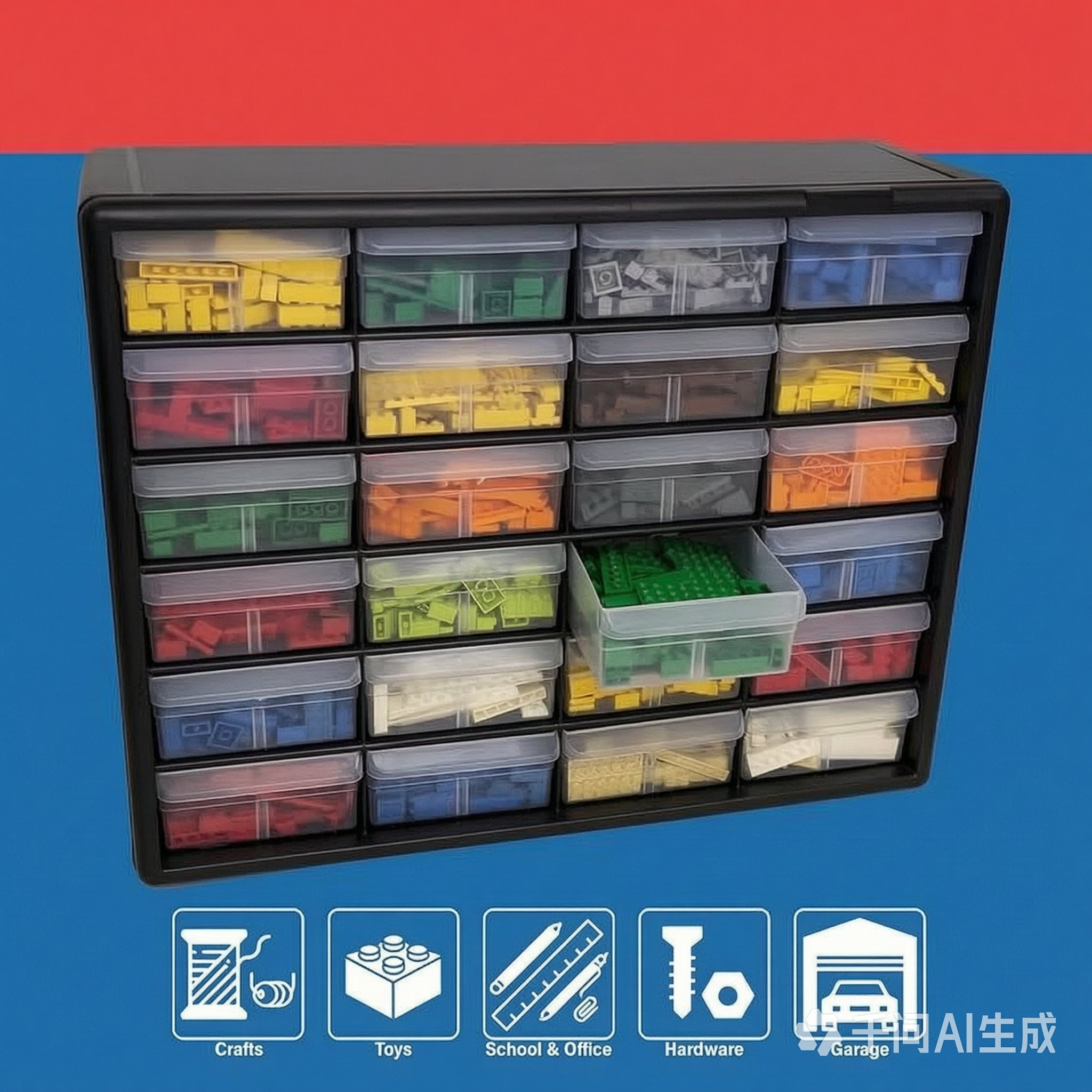 Storage Organizer Box with Lid, Multi-Purpose Plastic Storage Bin, Dustproof Organizer for Closet, Kitchen, Bathroom, Office, Desktop Organization